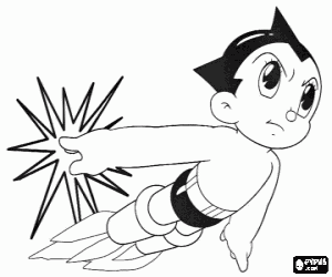 The superpowers of Astro Boy coloring page