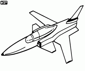A supersonic aircraft coloring page