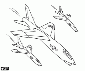 Supersonic military airplanes coloring page
