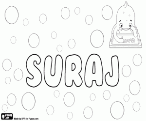 Suraj, name for man coloring page