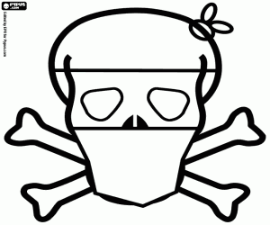Surgeon skull for Halloween coloring page