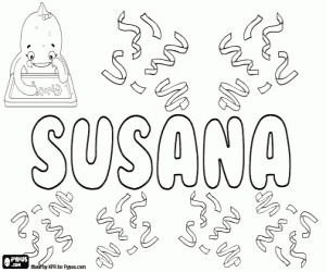Susana, feminine name coloring page
