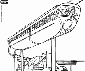 Suspended monorail at the fair coloring page