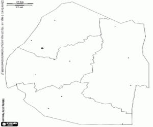 Swaziland map coloring page