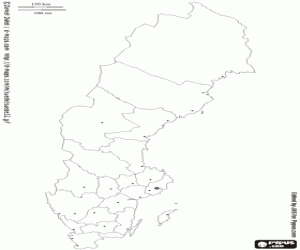 Sweden map coloring page