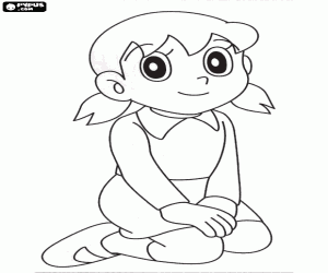 The sweet Shizuka Minamoto coloring page