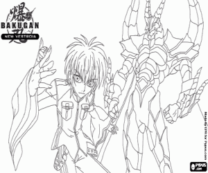 Swemco Ace and Percival, his Bakugan coloring page