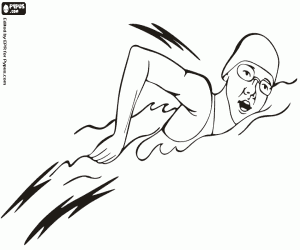 Swimming, first part of a triathlon coloring page