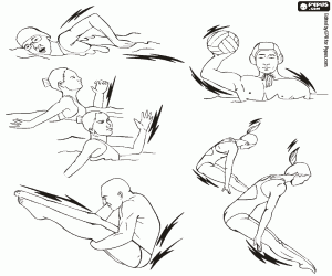 Swimming olympic sports coloring page