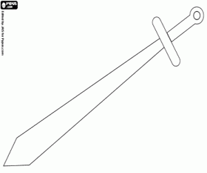 A sword, a historical weapon coloring page