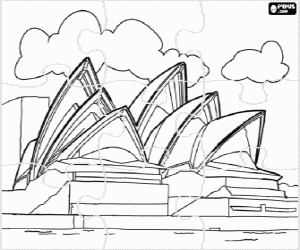 Sydney Opera House puzzle coloring page