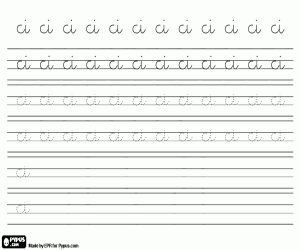 The syllable CI to write coloring page