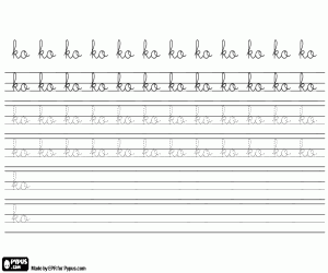 The syllable KO in lowercase coloring page
