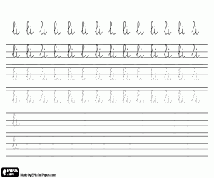 Syllable LI to do calligraphy coloring page