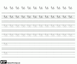 The syllable RE to write coloring page
