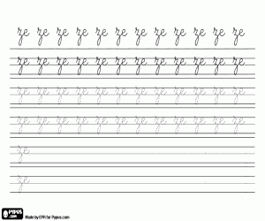 Syllable ZE to write coloring page