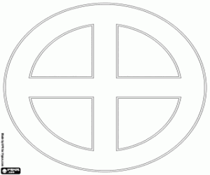 The symbol of the crossed circle coloring page