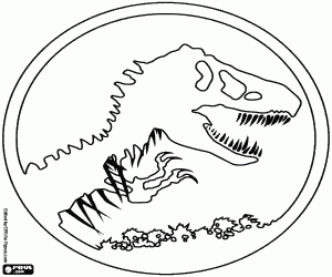 The symbol of Jurassic Park coloring page
