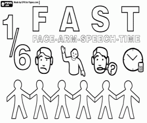 The symptoms of a stroke coloring page