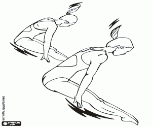 The synchronized diving coloring page