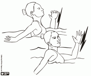 Synchronized swimming coloring page