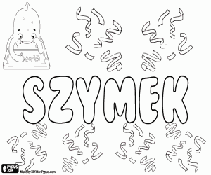 Szymek, polish name for boy coloring page