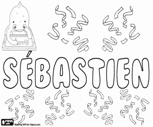 Sébastien, French name coloring page