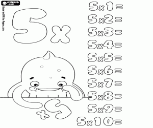 The table of the 5 to solve coloring page