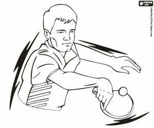Table tennis player coloring page