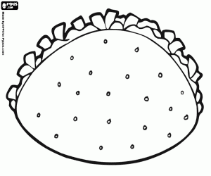 Taco, mexican food coloring page