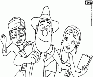 Tad with Sara and Tiffany coloring page