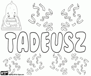 Tadeusz, name for boy coloring page