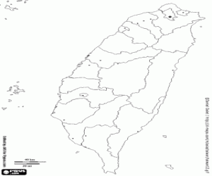Taiwan map coloring page