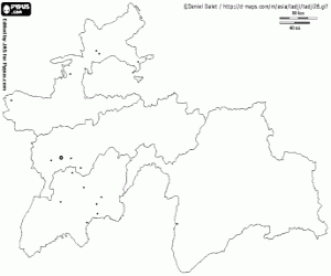 Tajikistan map coloring page