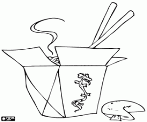Takeaway chinese food coloring page