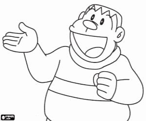 Takeshi, Giant, from Doraemon coloring page