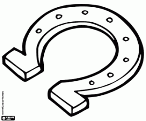A talisman, a horseshoe coloring page