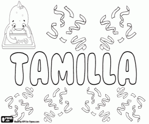 Tamilla, feminine name coloring page