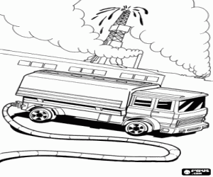 A tanker truck of Hot Wheels coloring page
