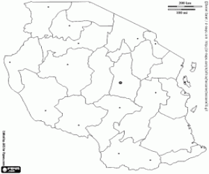 Tanzania map coloring page