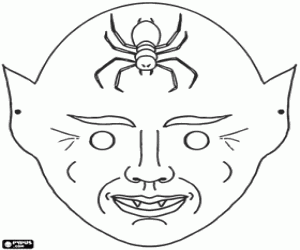 Tarantula monster's mask coloring page