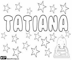 Tatiana, name in many languages coloring page