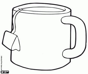 Tea coloring page