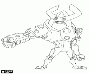 Team Galaxy's alien character coloring page