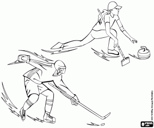 Team sports on ice coloring page