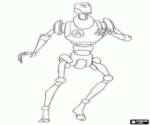 Technoid, a footballer robot coloring page