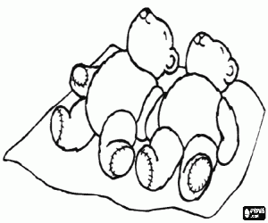 The teddy bears under the summer sun coloring page