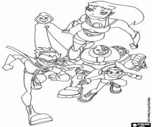 Teen Titans superheroes coloring page