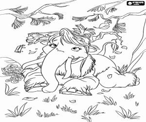 A teenager mammoth coloring page