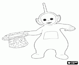 Teletubbie Dipsy with hat coloring page